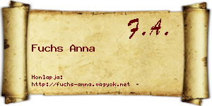 Fuchs Anna névjegykártya